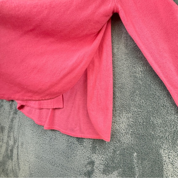 NEW! 100% Cashmere Claudia Nichole Bright Pink Cardigan Sweater Size Large NWT - Picture 10 of 15